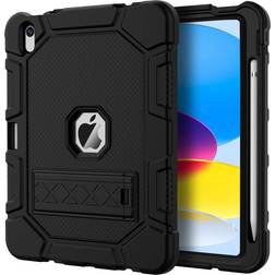 Azzsy Case for iPad 10th Generation 10.9 Inch 2022, [Built-in Pencil Holder] Heavy Duty Shockproof Rugged Protective Case for iPad 10.9 Inch 2022 Release